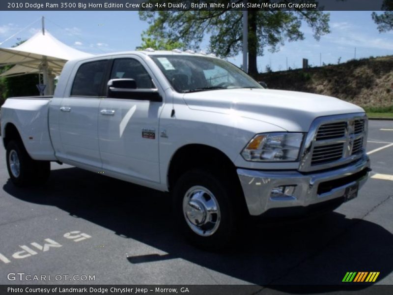 Bright White / Dark Slate/Medium Graystone 2010 Dodge Ram 3500 Big Horn Edition Crew Cab 4x4 Dually