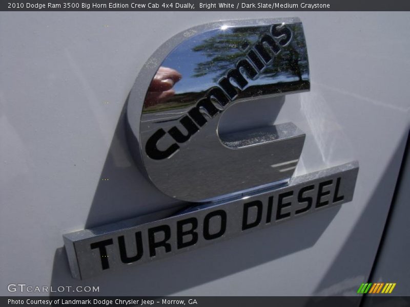Bright White / Dark Slate/Medium Graystone 2010 Dodge Ram 3500 Big Horn Edition Crew Cab 4x4 Dually