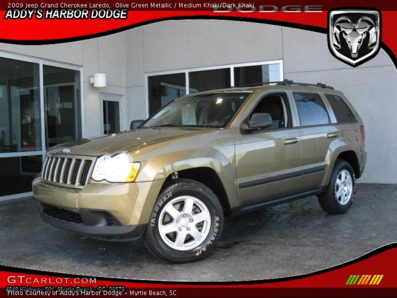 Olive Green Metallic / Medium Khaki/Dark Khaki 2009 Jeep Grand Cherokee Laredo