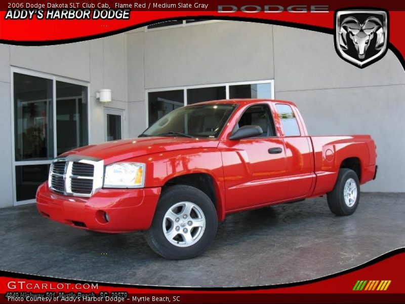Flame Red / Medium Slate Gray 2006 Dodge Dakota SLT Club Cab