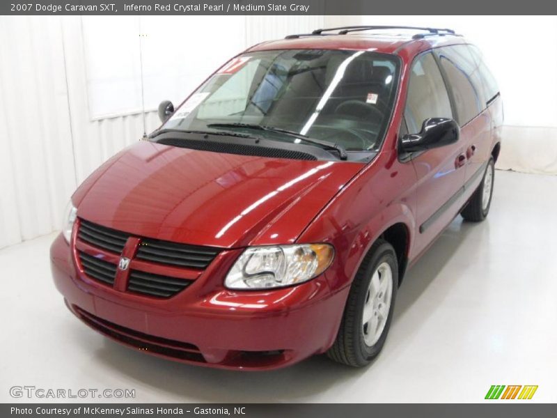 Inferno Red Crystal Pearl / Medium Slate Gray 2007 Dodge Caravan SXT