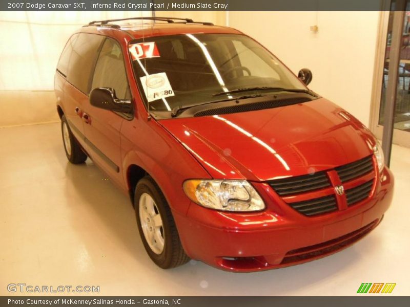 Inferno Red Crystal Pearl / Medium Slate Gray 2007 Dodge Caravan SXT