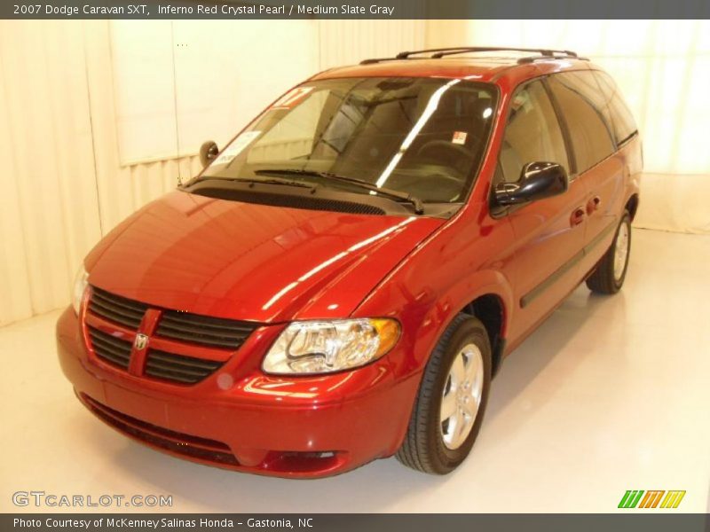 Inferno Red Crystal Pearl / Medium Slate Gray 2007 Dodge Caravan SXT