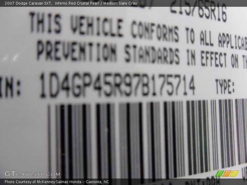 Inferno Red Crystal Pearl / Medium Slate Gray 2007 Dodge Caravan SXT