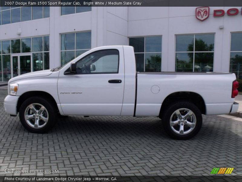 Bright White / Medium Slate Gray 2007 Dodge Ram 1500 Sport Regular Cab