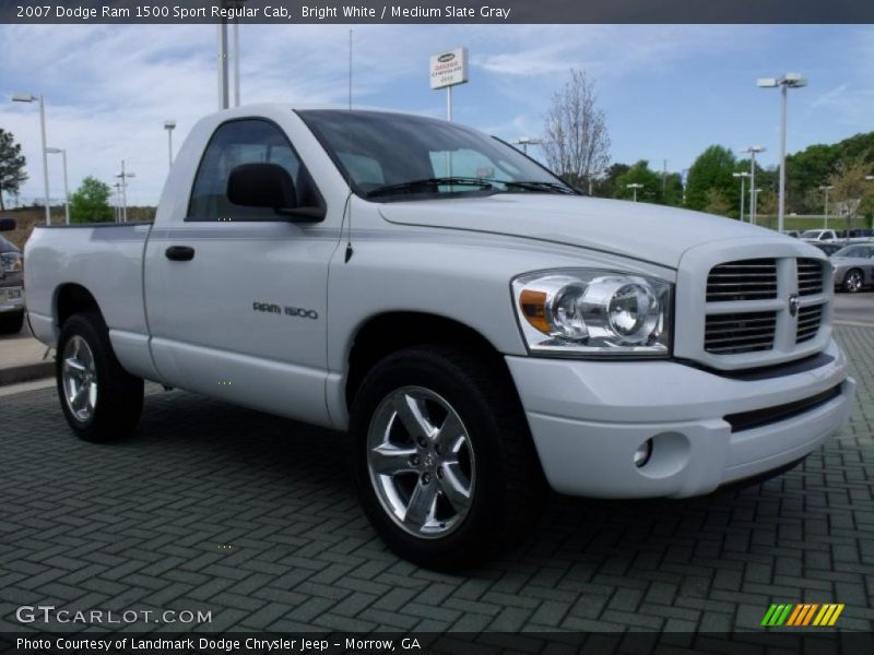 Bright White / Medium Slate Gray 2007 Dodge Ram 1500 Sport Regular Cab