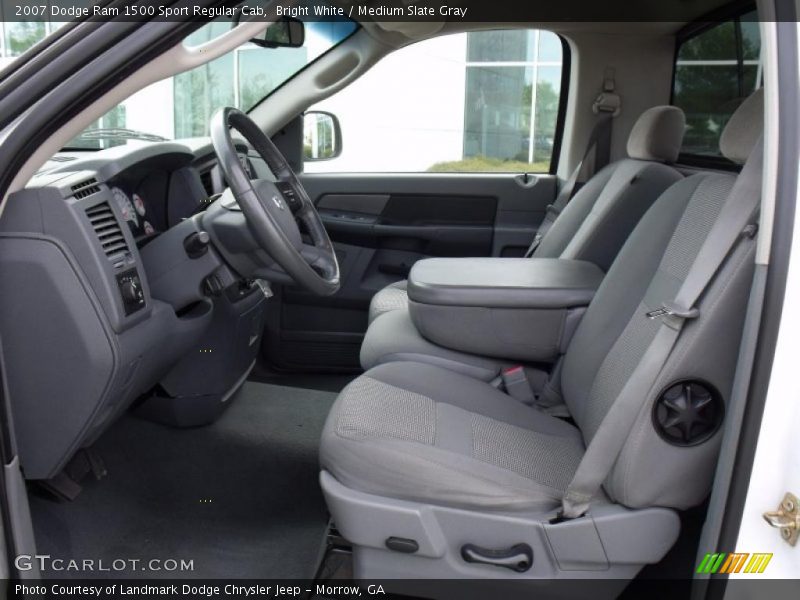 Bright White / Medium Slate Gray 2007 Dodge Ram 1500 Sport Regular Cab