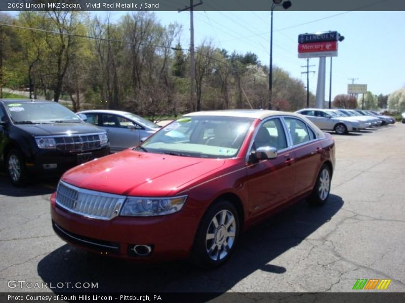 Vivid Red Metallic / Sand 2009 Lincoln MKZ Sedan