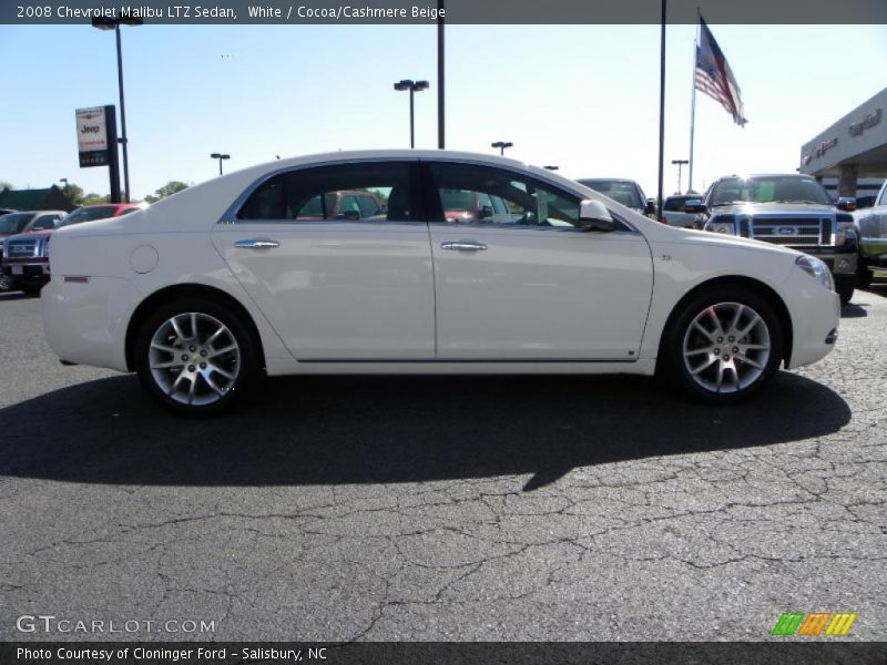 White / Cocoa/Cashmere Beige 2008 Chevrolet Malibu LTZ Sedan