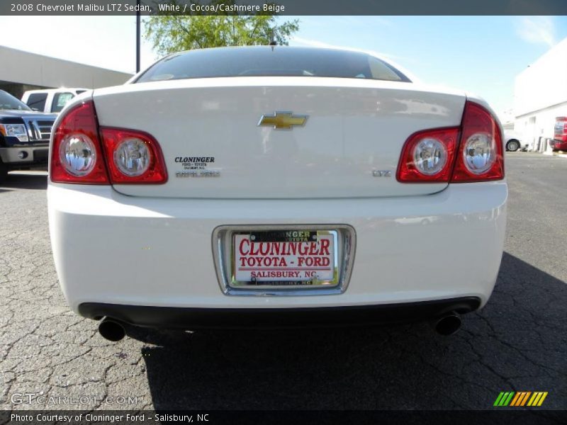 White / Cocoa/Cashmere Beige 2008 Chevrolet Malibu LTZ Sedan