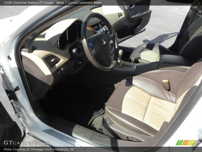 White / Cocoa/Cashmere Beige 2008 Chevrolet Malibu LTZ Sedan