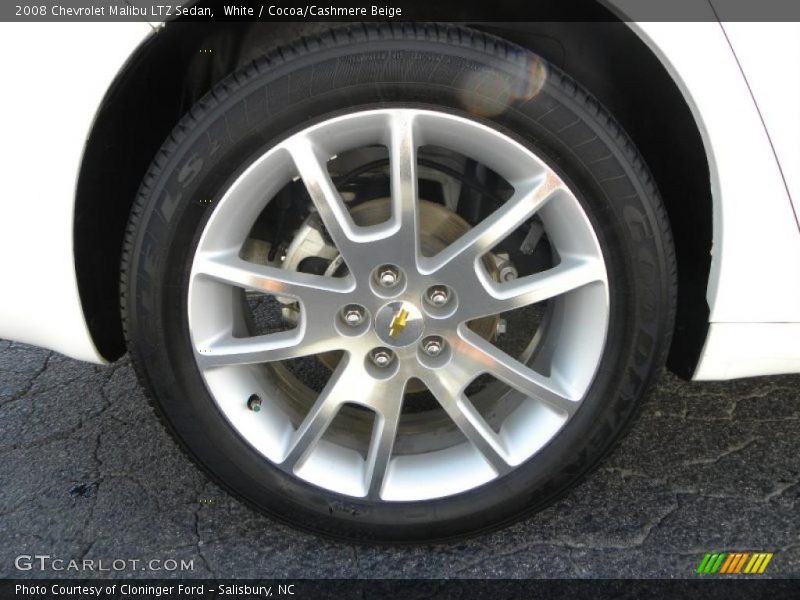 White / Cocoa/Cashmere Beige 2008 Chevrolet Malibu LTZ Sedan