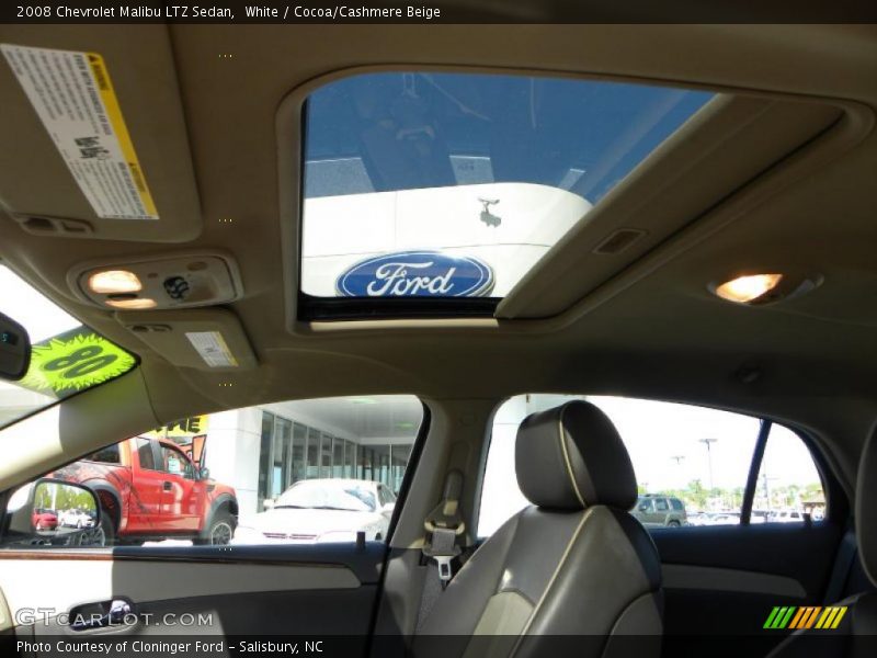 White / Cocoa/Cashmere Beige 2008 Chevrolet Malibu LTZ Sedan