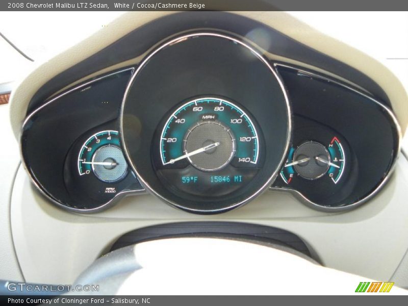 White / Cocoa/Cashmere Beige 2008 Chevrolet Malibu LTZ Sedan