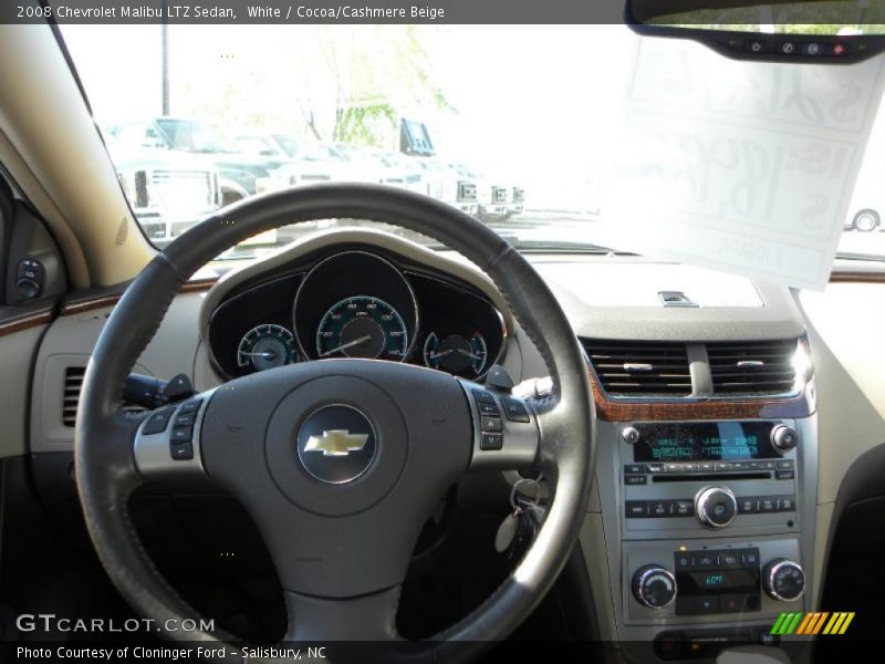 White / Cocoa/Cashmere Beige 2008 Chevrolet Malibu LTZ Sedan