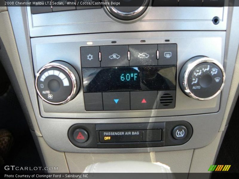 White / Cocoa/Cashmere Beige 2008 Chevrolet Malibu LTZ Sedan