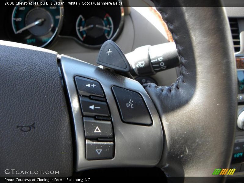 White / Cocoa/Cashmere Beige 2008 Chevrolet Malibu LTZ Sedan