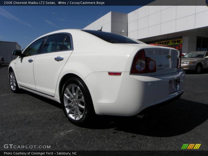 White / Cocoa/Cashmere Beige 2008 Chevrolet Malibu LTZ Sedan