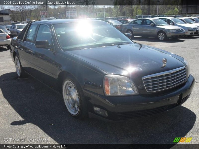 Sable Black / Black 2003 Cadillac DeVille Sedan
