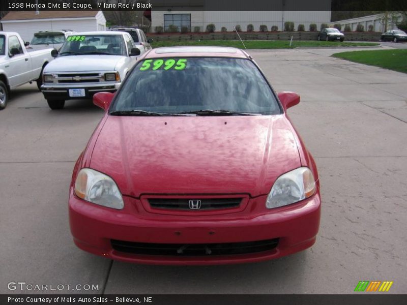 Milano Red / Black 1998 Honda Civic EX Coupe
