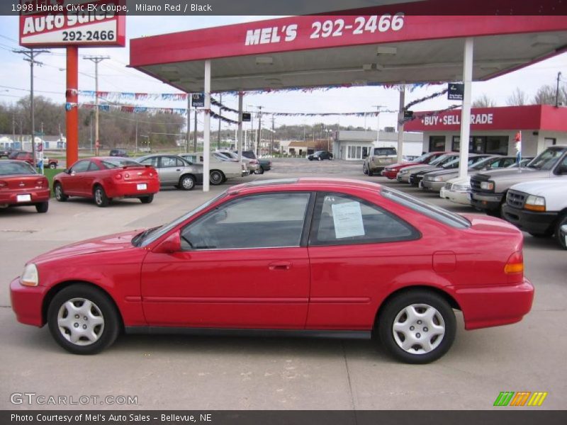 Milano Red / Black 1998 Honda Civic EX Coupe