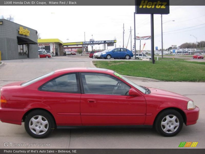 Milano Red / Black 1998 Honda Civic EX Coupe
