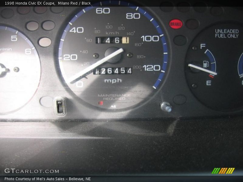 Milano Red / Black 1998 Honda Civic EX Coupe