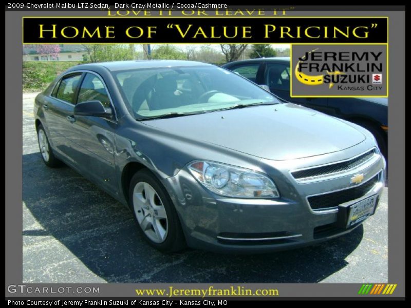 Dark Gray Metallic / Cocoa/Cashmere 2009 Chevrolet Malibu LTZ Sedan