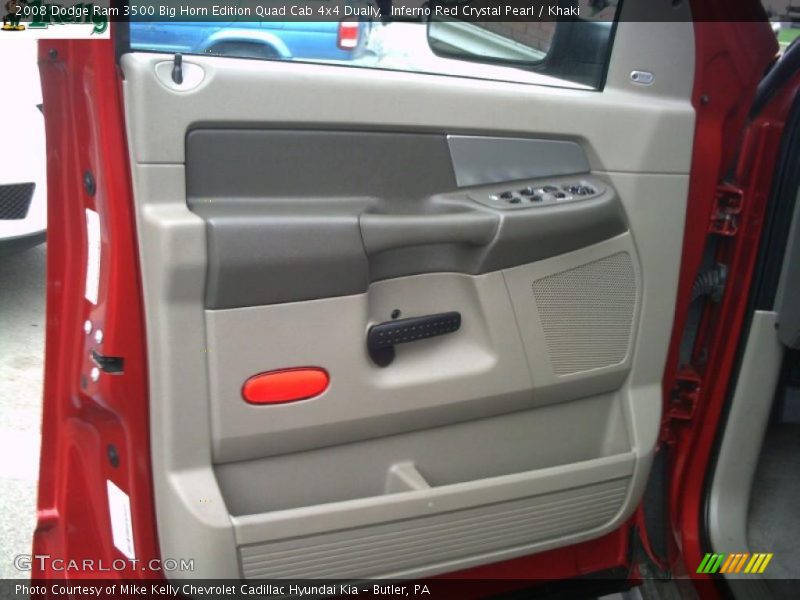 Inferno Red Crystal Pearl / Khaki 2008 Dodge Ram 3500 Big Horn Edition Quad Cab 4x4 Dually