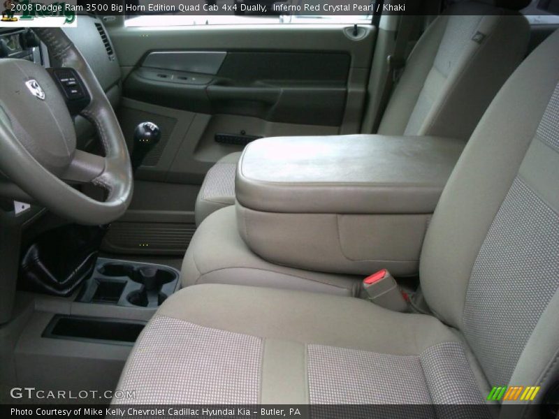 Inferno Red Crystal Pearl / Khaki 2008 Dodge Ram 3500 Big Horn Edition Quad Cab 4x4 Dually