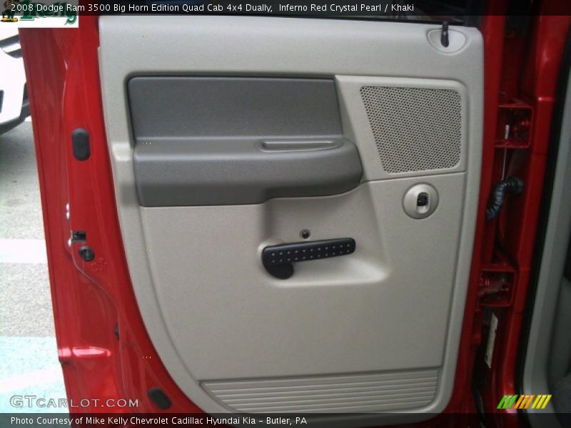 Inferno Red Crystal Pearl / Khaki 2008 Dodge Ram 3500 Big Horn Edition Quad Cab 4x4 Dually