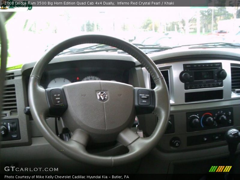 Inferno Red Crystal Pearl / Khaki 2008 Dodge Ram 3500 Big Horn Edition Quad Cab 4x4 Dually