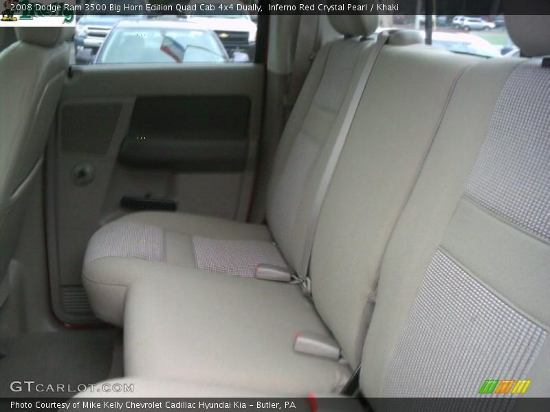Inferno Red Crystal Pearl / Khaki 2008 Dodge Ram 3500 Big Horn Edition Quad Cab 4x4 Dually
