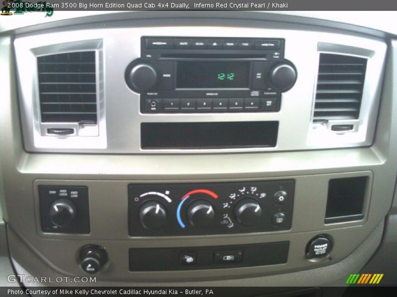 Inferno Red Crystal Pearl / Khaki 2008 Dodge Ram 3500 Big Horn Edition Quad Cab 4x4 Dually