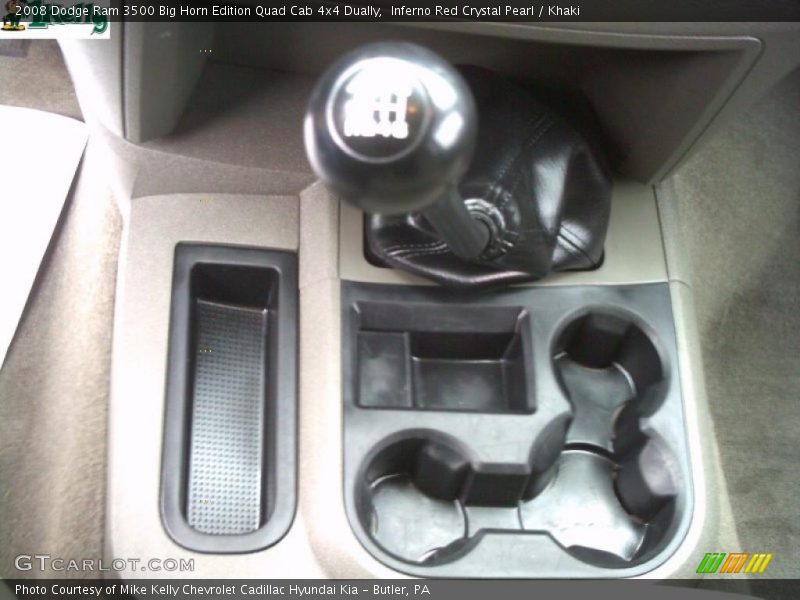 Inferno Red Crystal Pearl / Khaki 2008 Dodge Ram 3500 Big Horn Edition Quad Cab 4x4 Dually