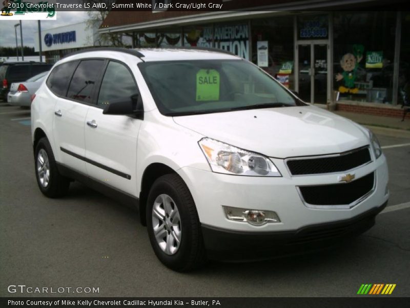 Summit White / Dark Gray/Light Gray 2010 Chevrolet Traverse LS AWD