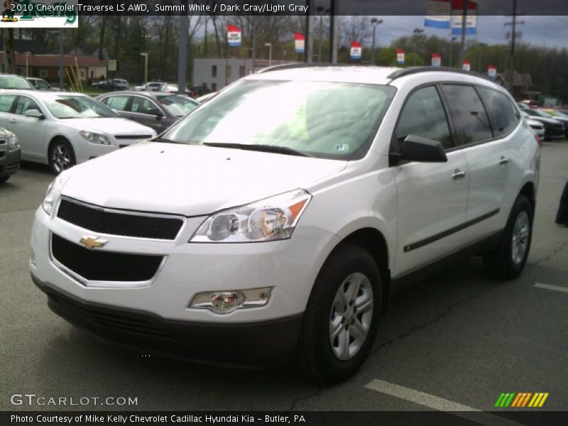 Summit White / Dark Gray/Light Gray 2010 Chevrolet Traverse LS AWD