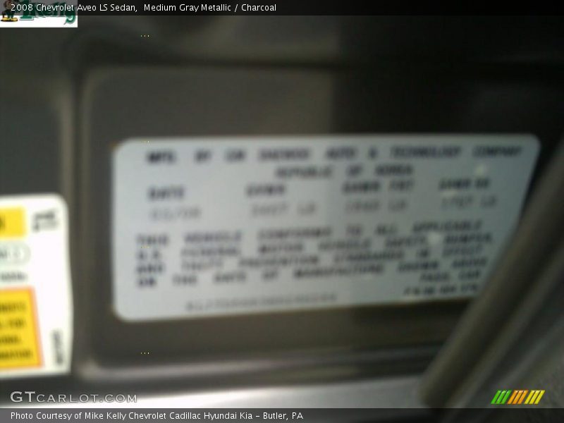 Medium Gray Metallic / Charcoal 2008 Chevrolet Aveo LS Sedan