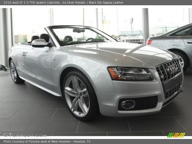 Ice Silver Metallic / Black Silk Nappa Leather 2010 Audi S5 3.0 TFSI quattro Cabriolet