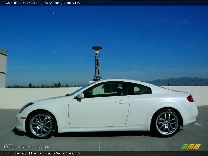 Ivory Pearl / Stone Gray 2007 Infiniti G 35 Coupe