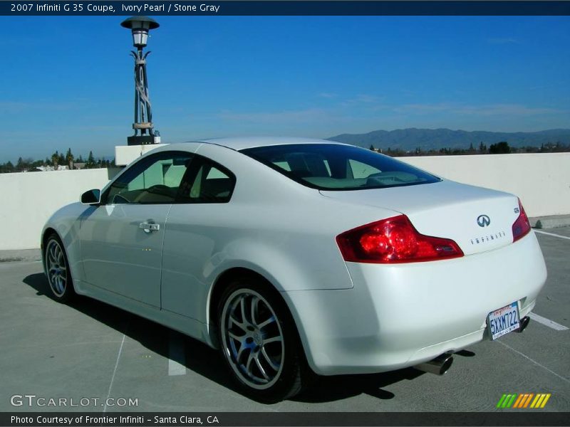 Ivory Pearl / Stone Gray 2007 Infiniti G 35 Coupe