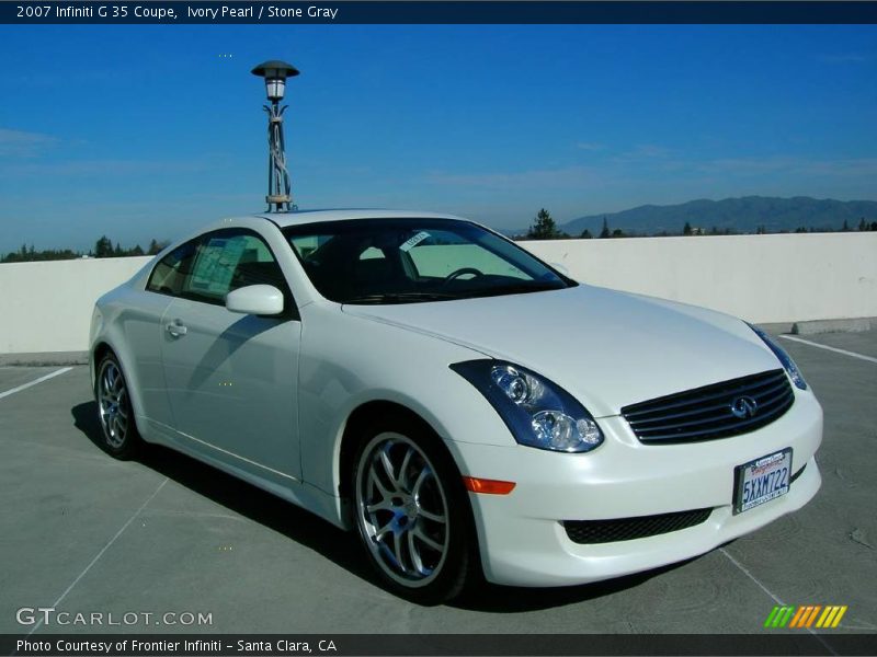 Ivory Pearl / Stone Gray 2007 Infiniti G 35 Coupe