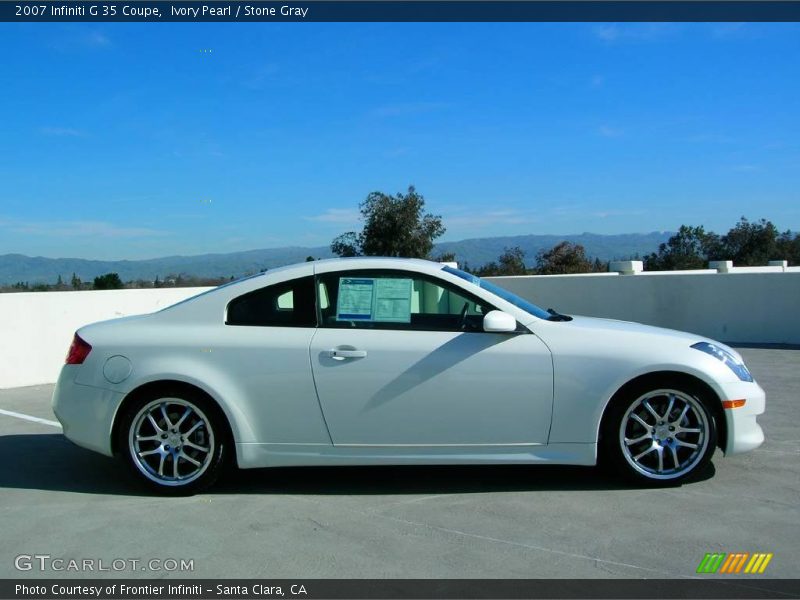 Ivory Pearl / Stone Gray 2007 Infiniti G 35 Coupe