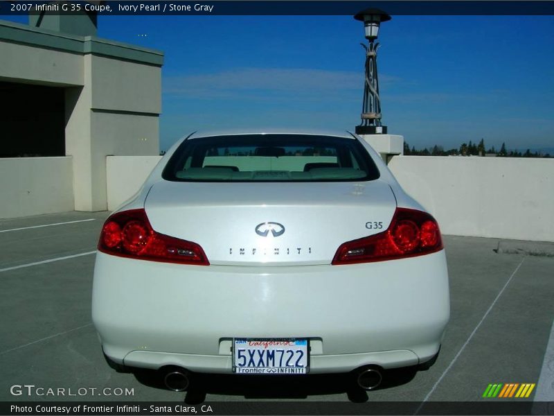 Ivory Pearl / Stone Gray 2007 Infiniti G 35 Coupe
