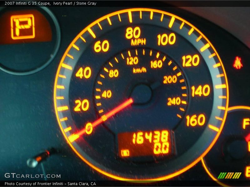Ivory Pearl / Stone Gray 2007 Infiniti G 35 Coupe