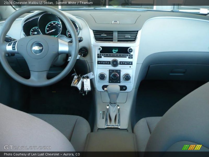 Summit White / Titanium 2009 Chevrolet Malibu LS Sedan