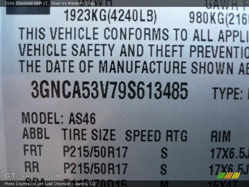 Silver Ice Metallic / Gray 2009 Chevrolet HHR LT