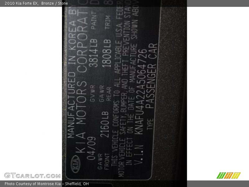 Bronze / Stone 2010 Kia Forte EX