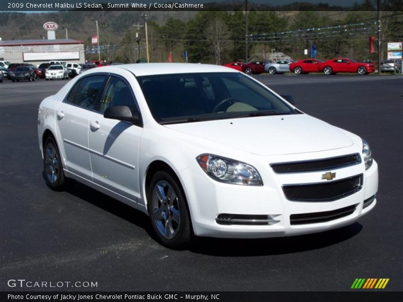 Summit White / Cocoa/Cashmere 2009 Chevrolet Malibu LS Sedan