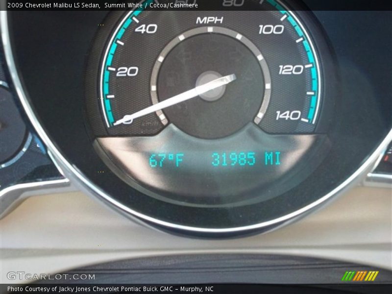 Summit White / Cocoa/Cashmere 2009 Chevrolet Malibu LS Sedan